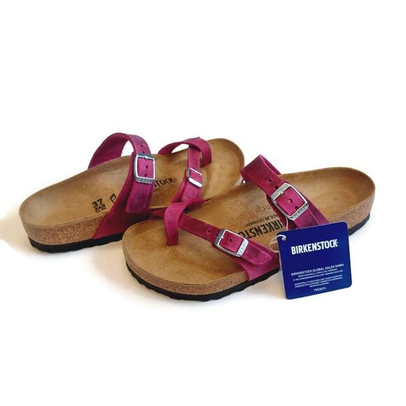 Birkenstock Mayari Oiled Leather Sandals EU 37 Womens 6 Festival Fuchsia Regular - Picture 11 of 11